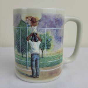 Vintage Otagiri Father's Day Mug ceramic Father & Son Basketball 12oz. Japan 80s